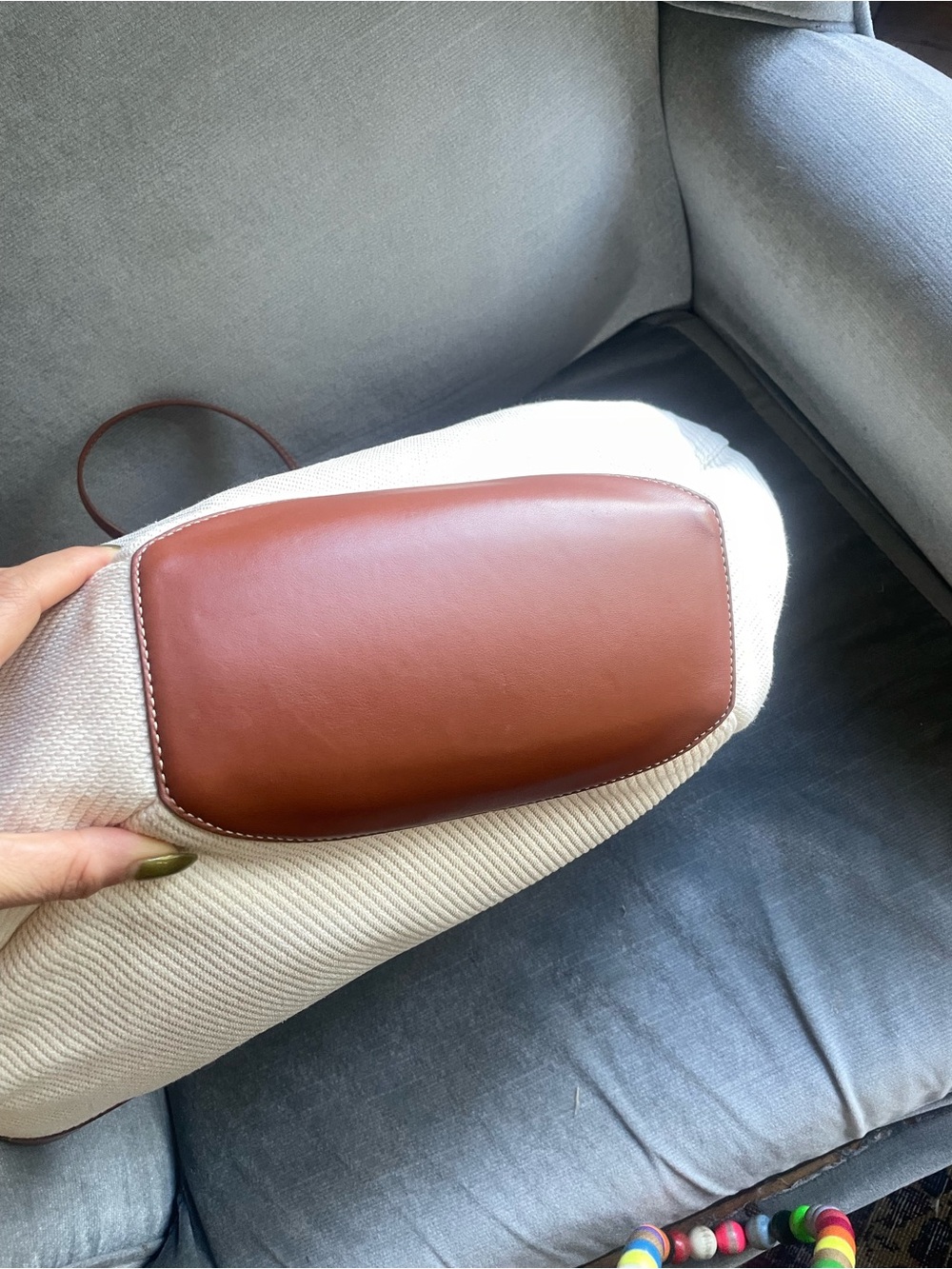 Polene Cyme Tisse Bag cognac Canvas - Picture 8 of 16
